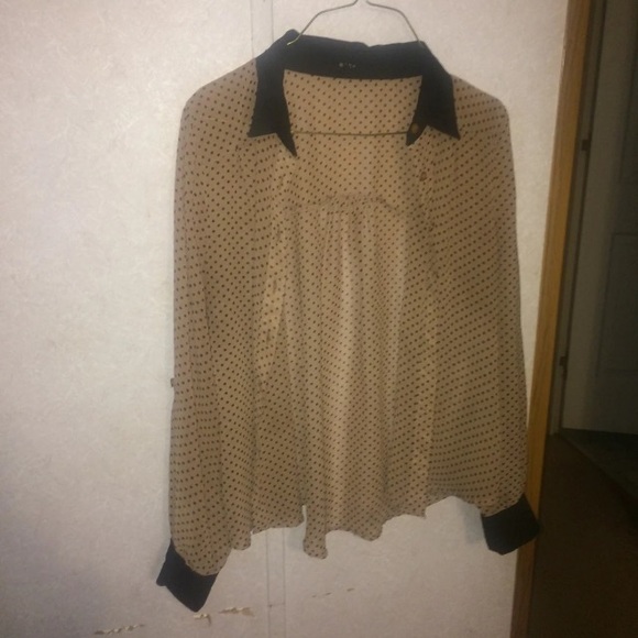 polka dot long sleeve blouse - Picture 1 of 2